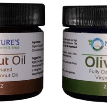 2 Oz. Ozonated Organic Coconut and 2 Oz. Ozonated Organic Olive Oil